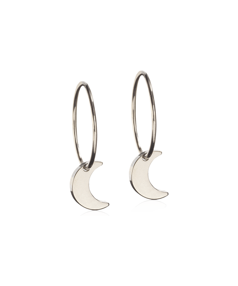 Oorbellen Blomdahl titanium oorringen 14 mm. met maan