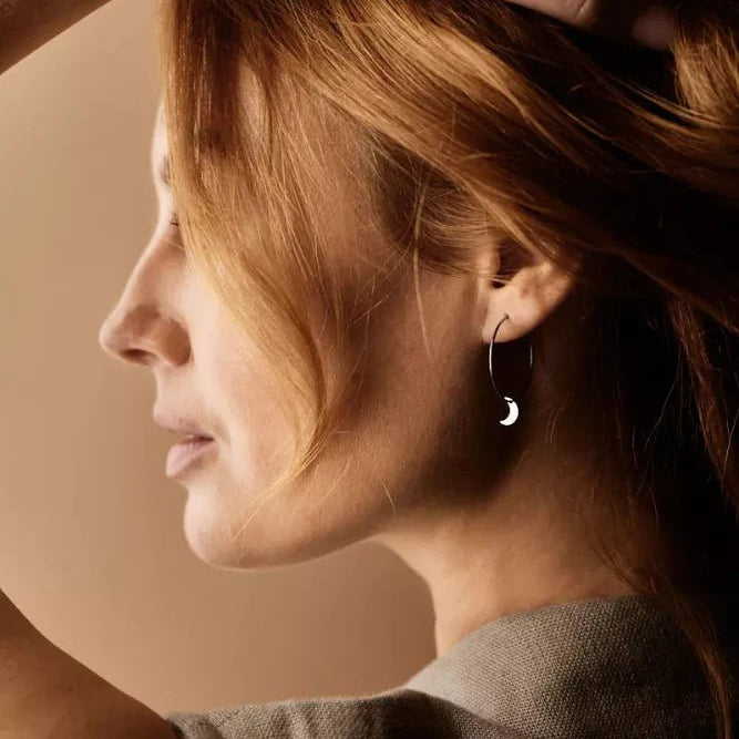 Oorbellen Blomdahl titanium oorringen 25 mm. met maan