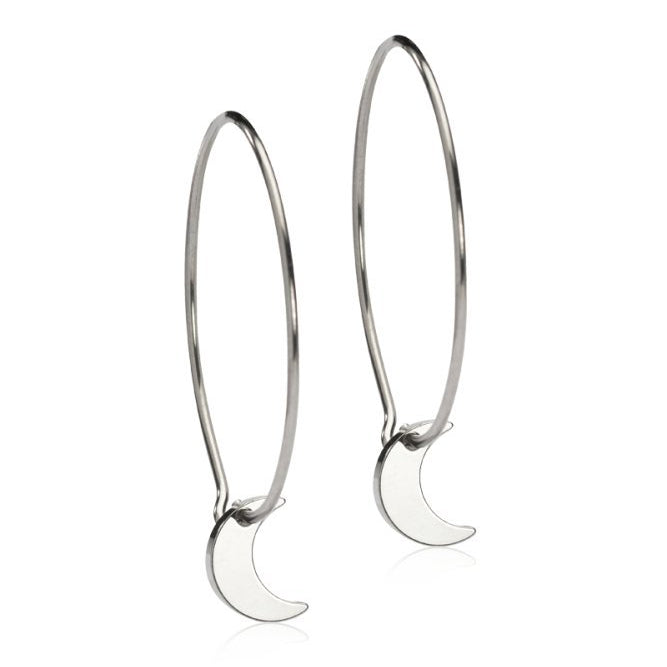 Oorbellen Blomdahl titanium oorringen 25 mm. met maan