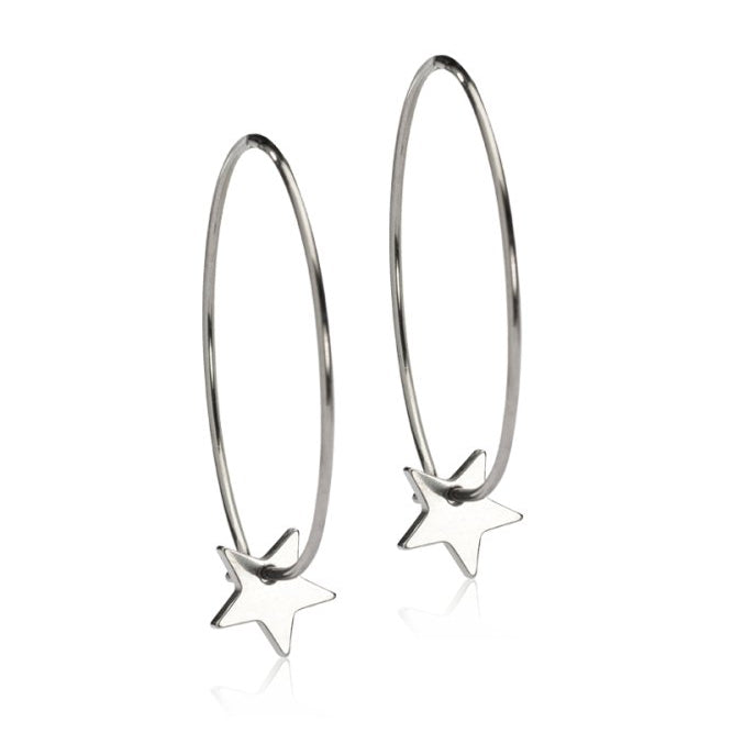 Oorbellen Blomdahl titanium oorringen 25 mm. met ster - Staartjes en Strikjes