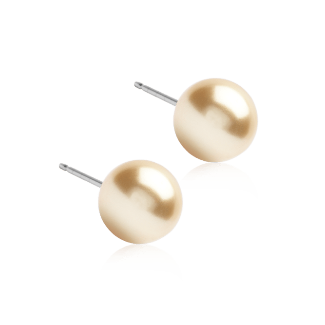 Oorbellen Blomdahl titanium parel 8 mm. golden shimmer
