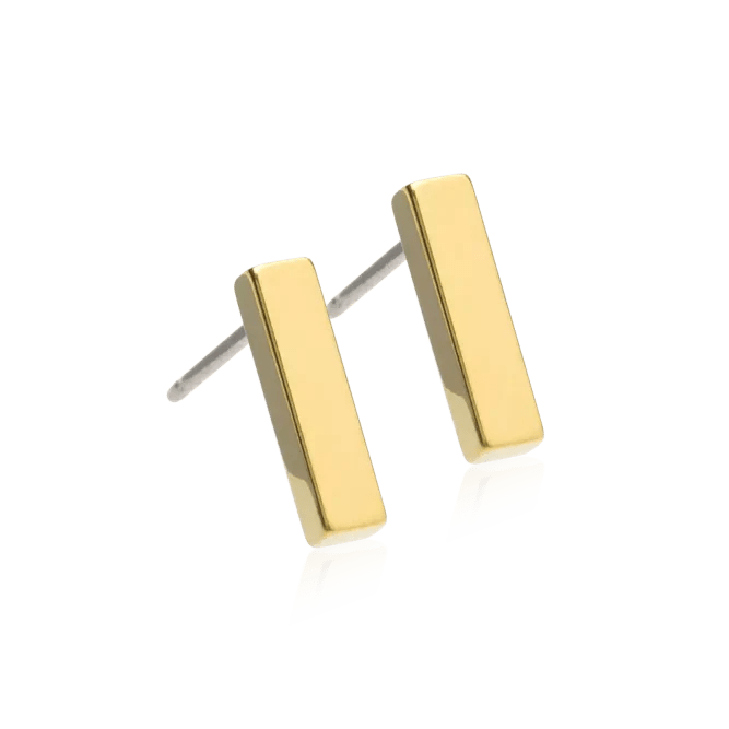 Oorbellen Blomdahl titanium rechthoek goudkleurig (incl. achterkantjes)