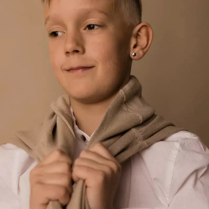 Oorbellen Blomdahl titanium sterretje zilverkleurig 8 mm (incl. achterkantjes) - Staartjes en Strikjes