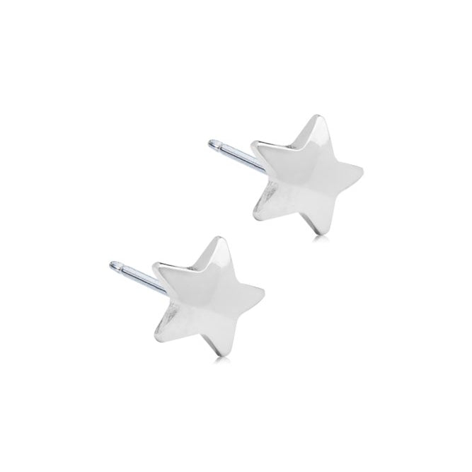 Oorbellen Blomdahl titanium sterretje zilverkleurig 8 mm (incl. achterkantjes) - Staartjes en Strikjes