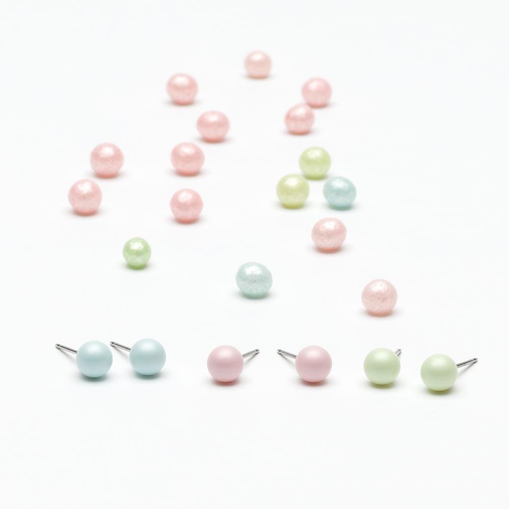 Oorbellen Blomdahl titanium Swarovski parel pastel roze 6 mm. - Staartjes en Strikjes