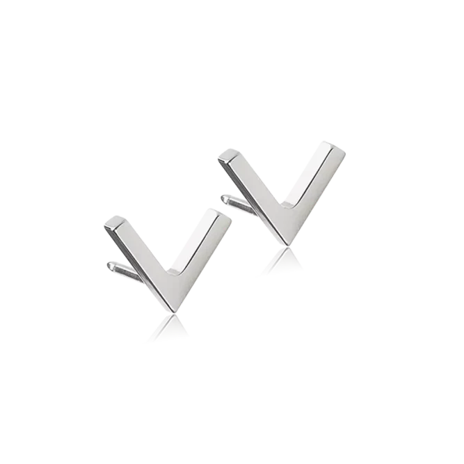 Oorbellen Blomdahl titanium V - vorm (incl. achterkantjes) - Staartjes en Strikjes