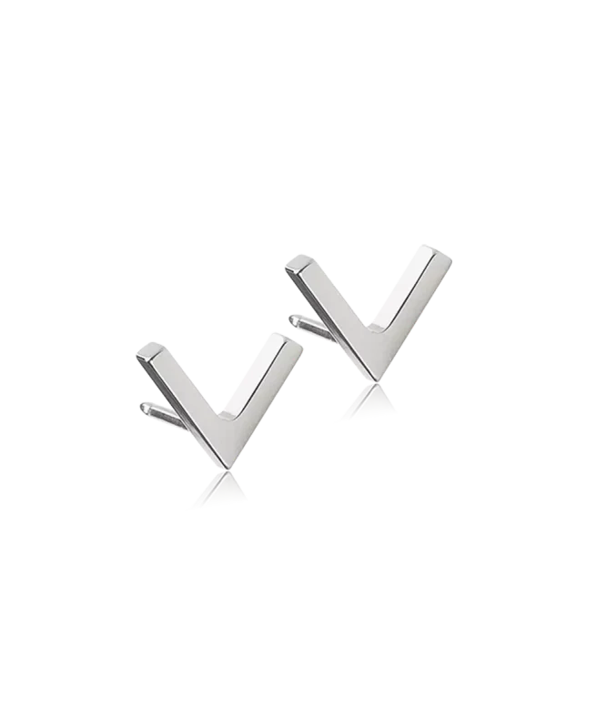 Oorbellen Blomdahl titanium V - vorm (incl. achterkantjes) - Staartjes en Strikjes