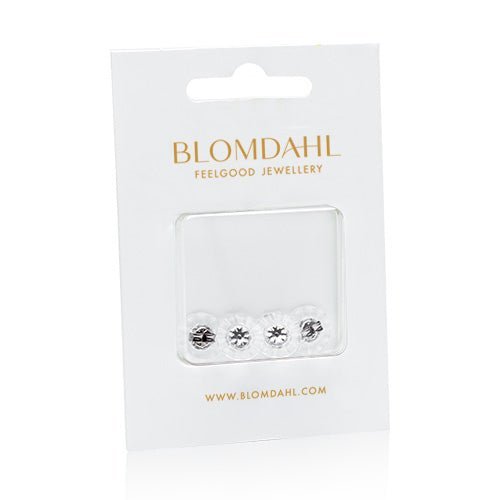 Setje 4 achterkantjes met disc Blomdahl titanium oorbellen