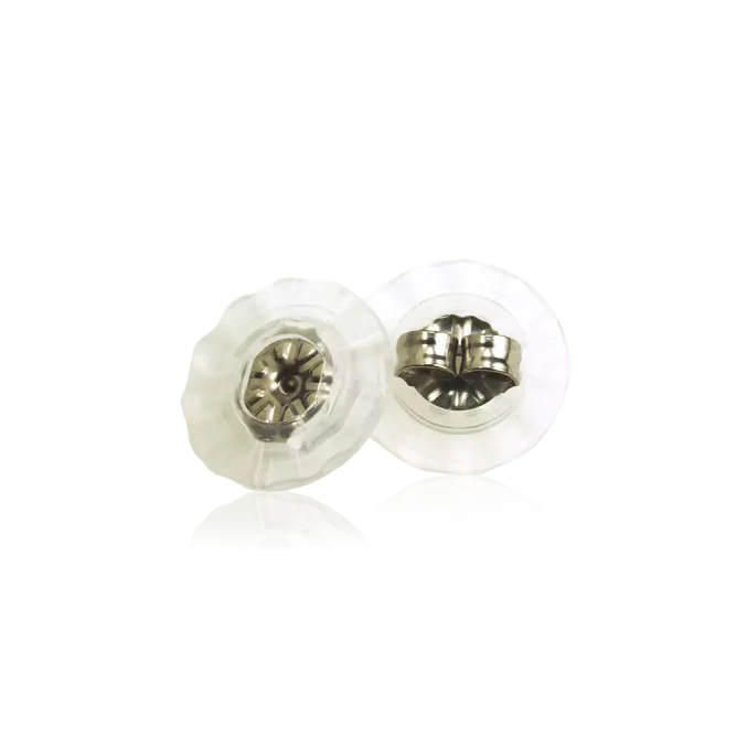 Setje 4 achterkantjes met disc Blomdahl titanium oorbellen - Staartjes en Strikjes