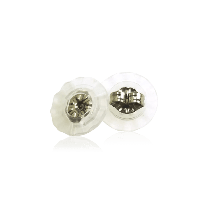 Setje 4 reserve achterkantjes met disc Blomdahl titanium oorbellen