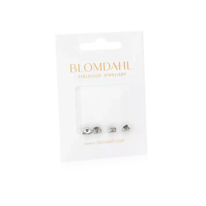 Setje van 4 achterkantjes speciaal voor Blomdahl titanium oorbellen - Staartjes en Strikjes