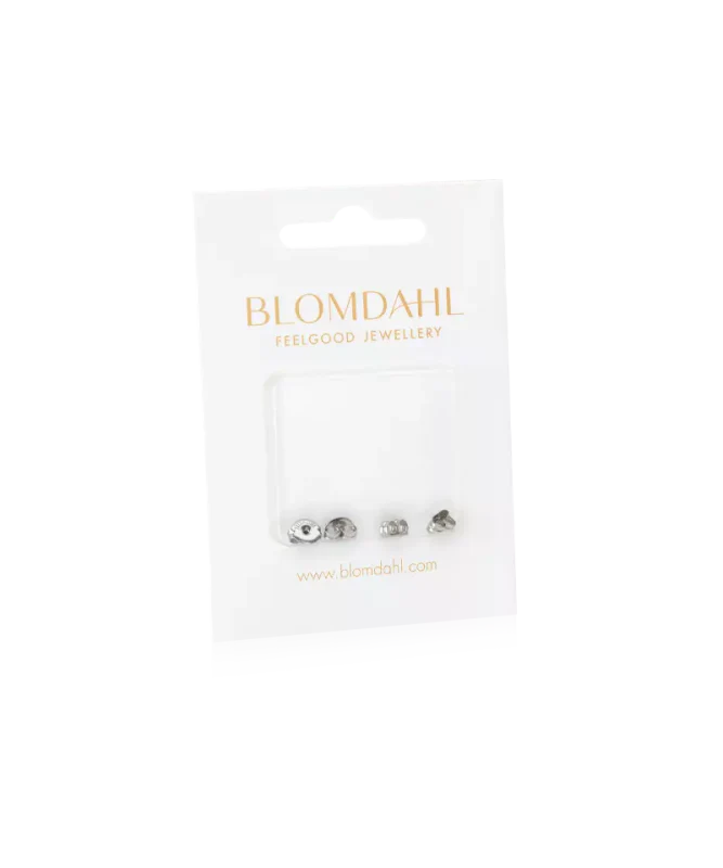 Setje van 4 achterkantjes speciaal voor Blomdahl titanium oorbellen - Staartjes en Strikjes