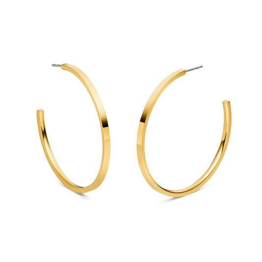 Titanium oorbellen Boccia goudkleurige oorstekers 50 mm. - Staartjes en Strikjes