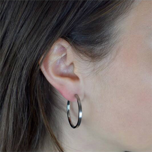 Titanium oorbellen Boccia oorringen 32 mm. - Staartjes en Strikjes