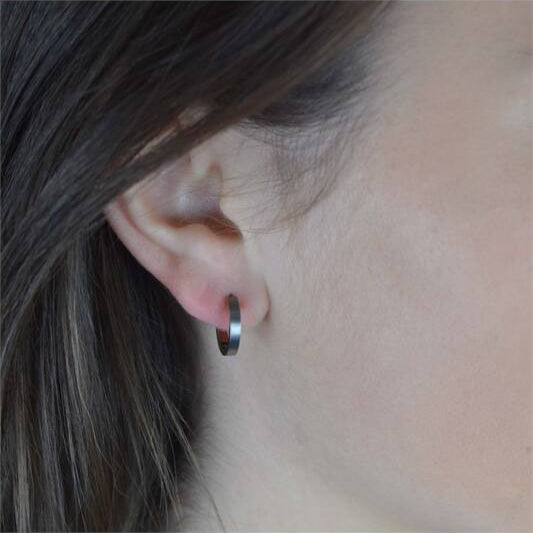 Titanium oorbellen Boccia oorringen goud/zilver 14 mm. - Staartjes en Strikjes