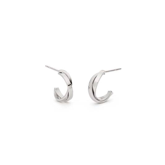 Titanium oorbellen Boccia twist zilverkleurig