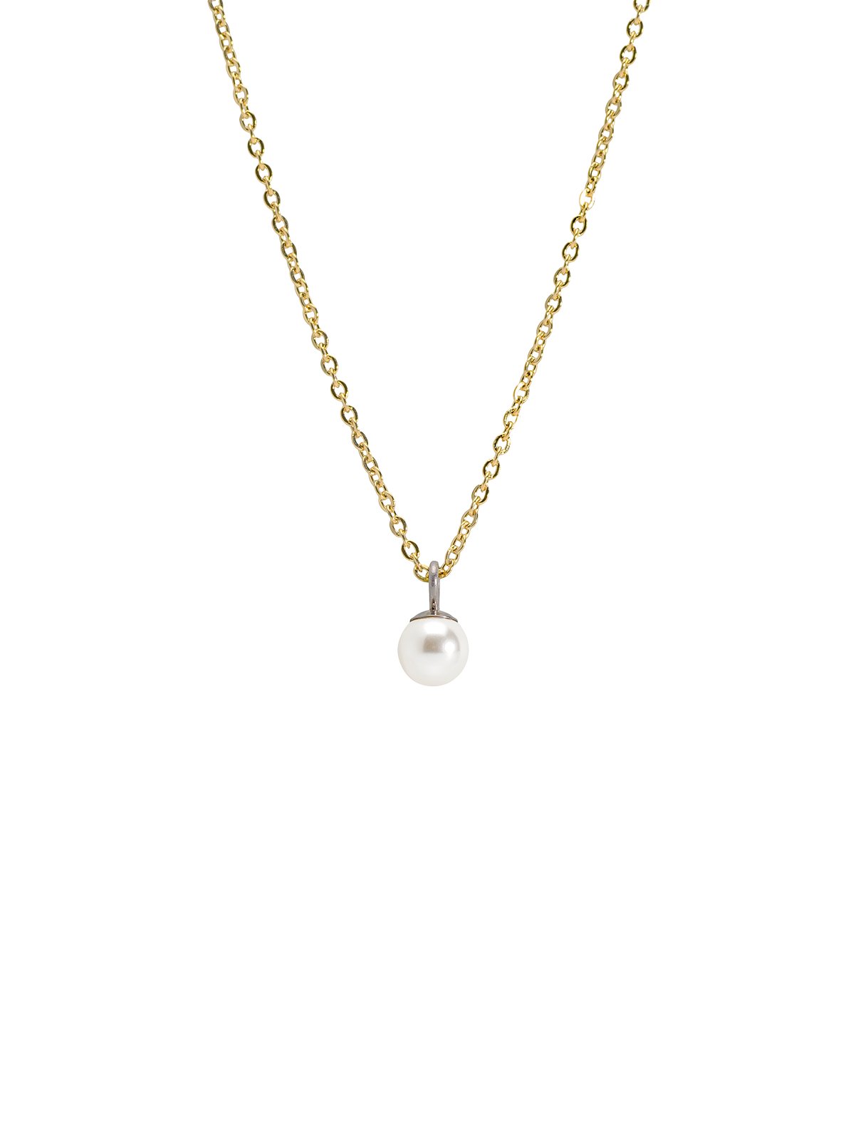 Halsketting Blomdahl chirurgisch staal goudkleurig met parelknopje 6 mm.