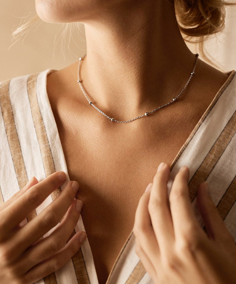 Halsketting Blomdahl chirurgisch staal met bolletjes