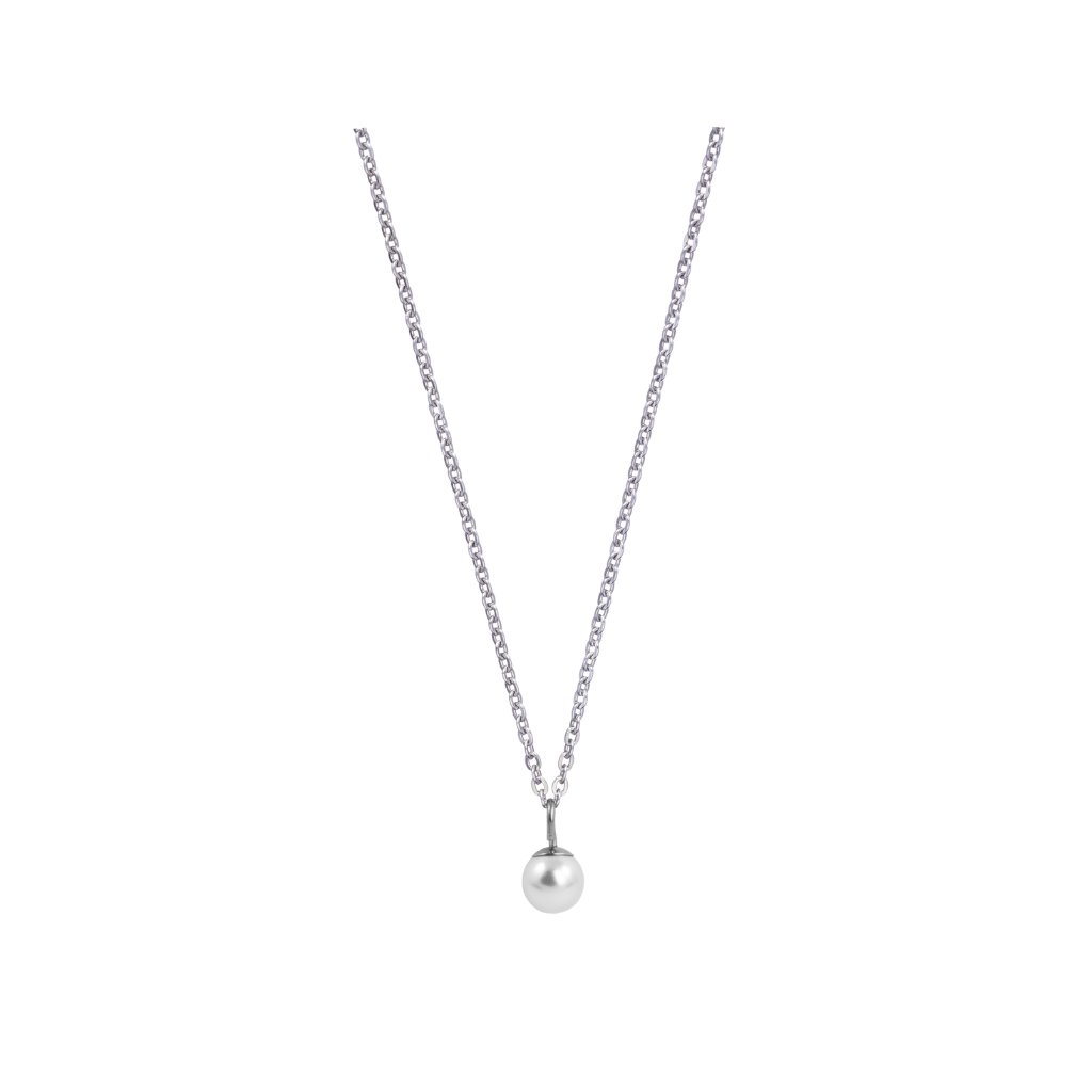 Halsketting Blomdahl chirurgisch staal met parelknopje 6 mm.