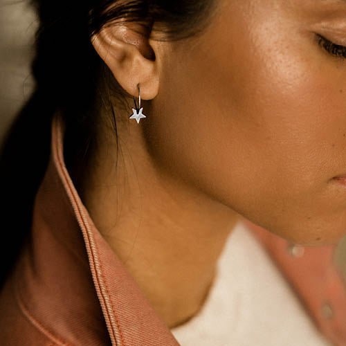 Oorbellen Blomdahl titanium oorringen 14 mm. met ster