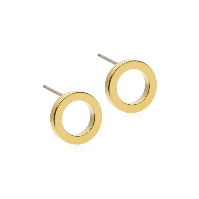 Oorbellen Blomdahl titanum rondje open goudkleurig (incl. achterkantjes) - Staartjes en Strikjes