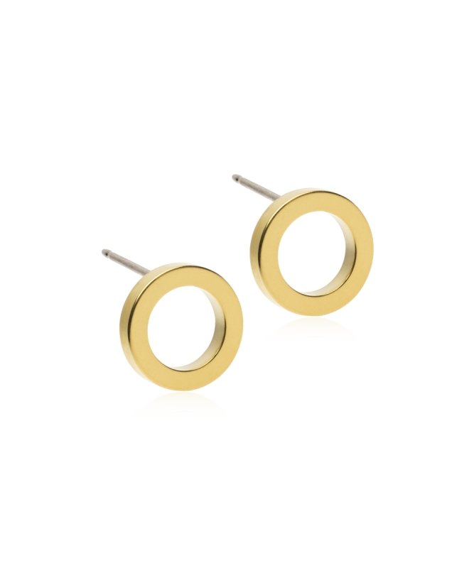 Oorbellen Blomdahl titanum rondje open goudkleurig (incl. achterkantjes) - Staartjes en Strikjes