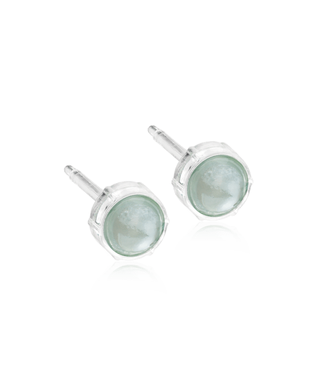 Blomdahl medical plastic knopoorbellen Glossy Green – 6 mm - Staartjes en Strikjes