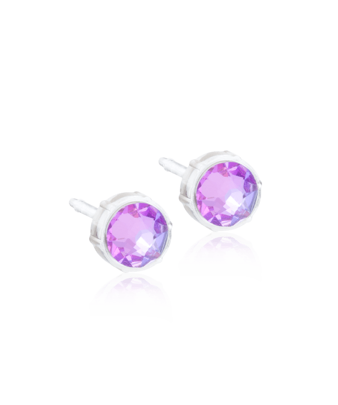 Blomdahl medical plastic knopoorbellen lilac shimmer – 6 mm