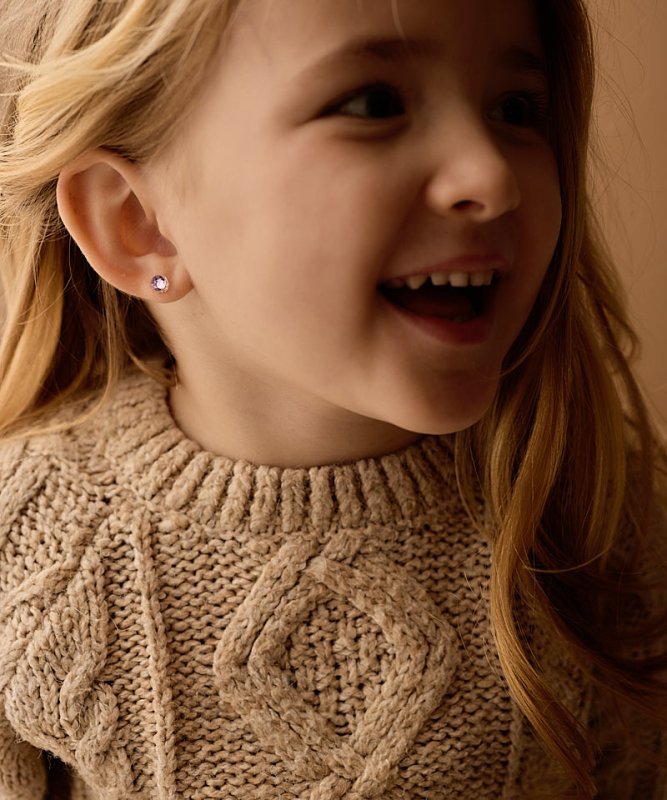 Blomdahl medical plastic knopoorbellen lilac shimmer – 6 mm