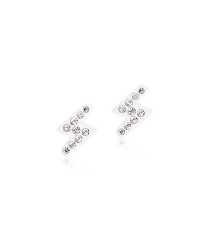 Blomdahl medical plastic oorbellen bliksem crystal – 8 mm - Staartjes en Strikjes