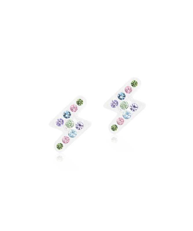 Blomdahl medical plastic oorbellen bliksem multi – 8 mm - Staartjes en Strikjes