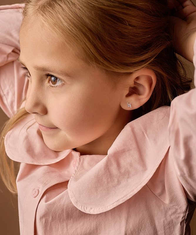 Blomdahl medical plastic oorbellen bliksem multi – 8 mm