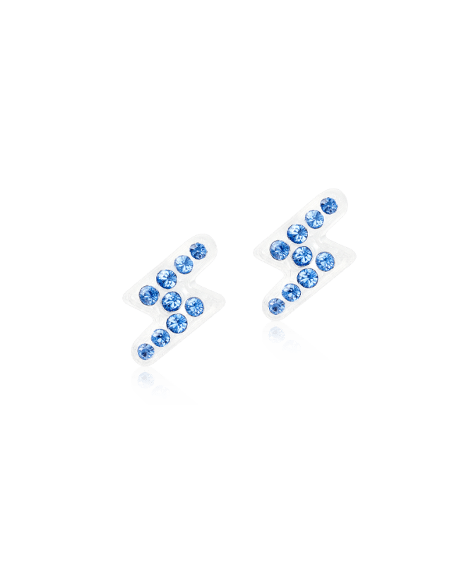 Blomdahl medical plastic oorbellen bliksem saffier blauw – 8 mm - Staartjes en Strikjes