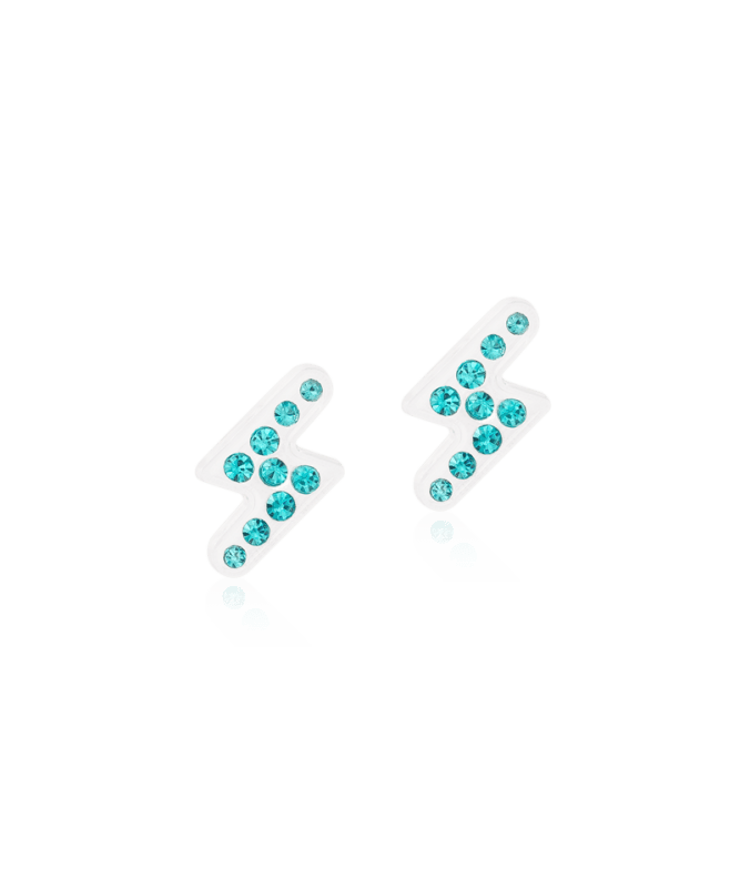 Blomdahl medical plastic oorbellen bliksem turqoise – 8 mm