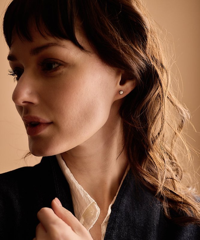 Blomdahl titanium knopjes met parel – 5 mm