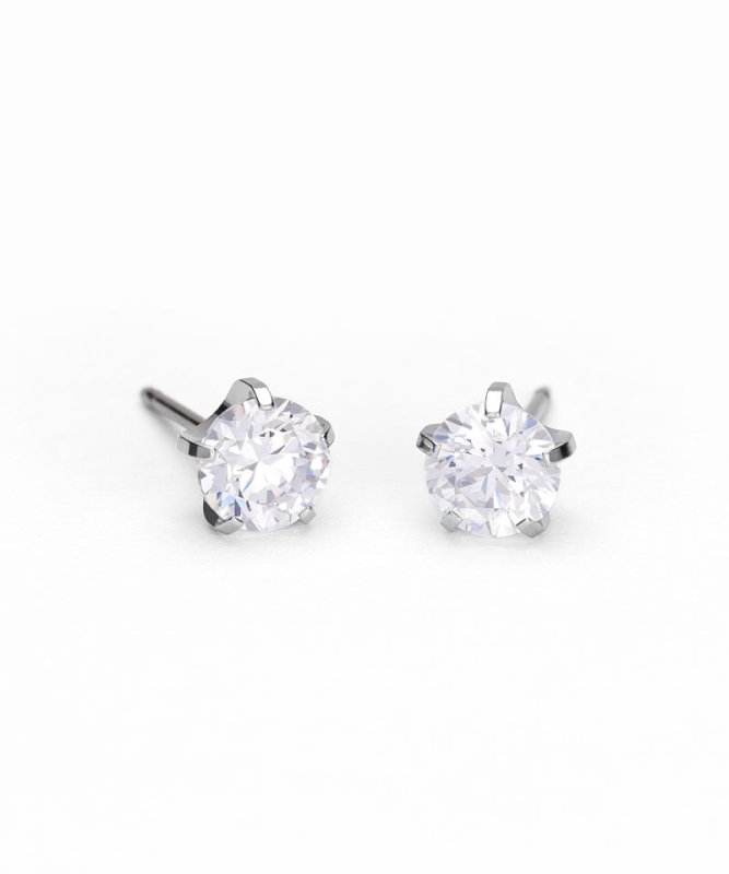 Blomdahl titanium knopoorbellen met zirconia – 6 mm - Staartjes en Strikjes