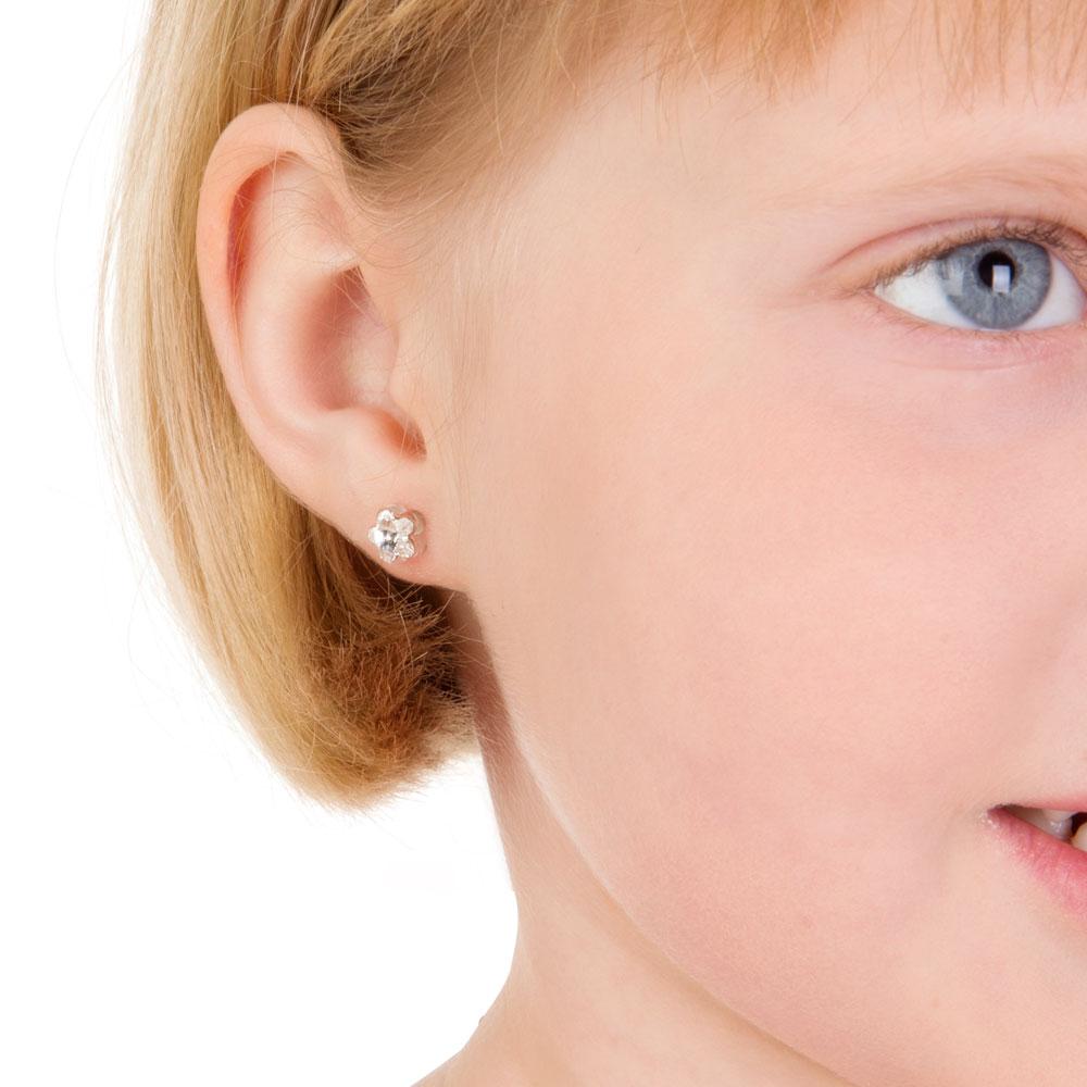 Oorbellen Blomdahl huidvriendelijk bloemetjes Swarovski crystal - Staartjes en Strikjes