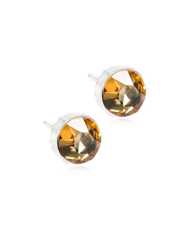 Oorbellen Blomdahl huidvriendelijk knopje golden shadow 8 mm. (incl. achterkantjes) - Staartjes en Strikjes