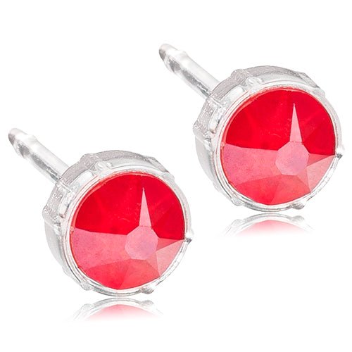 Oorbellen Blomdahl huidvriendelijk knopje rose shimmer 6 mm. (incl. achterkantjes) - Staartjes en Strikjes