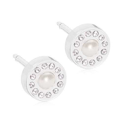Oorbellen Blomdahl huidvriendelijk rond crystal/pareltje - Staartjes en Strikjes