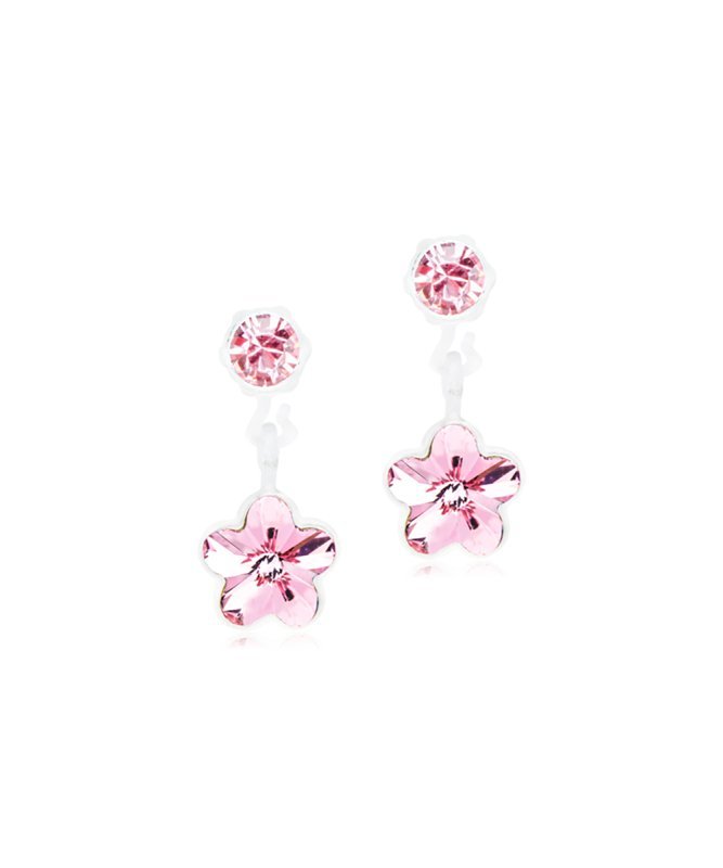 Oorbellen Blomdahl medical plastic bloemetje licht roze (incl. achterkantjes)