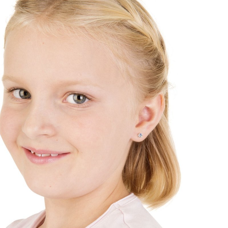 Oorbellen Blomdahl medical plastic bloemetje rainbow (incl. achterkantjes)