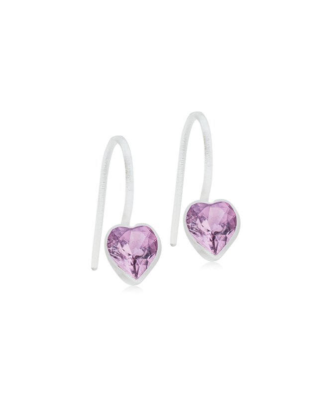 Oorbellen Blomdahl medical plastic hanger hartjes - licht paars