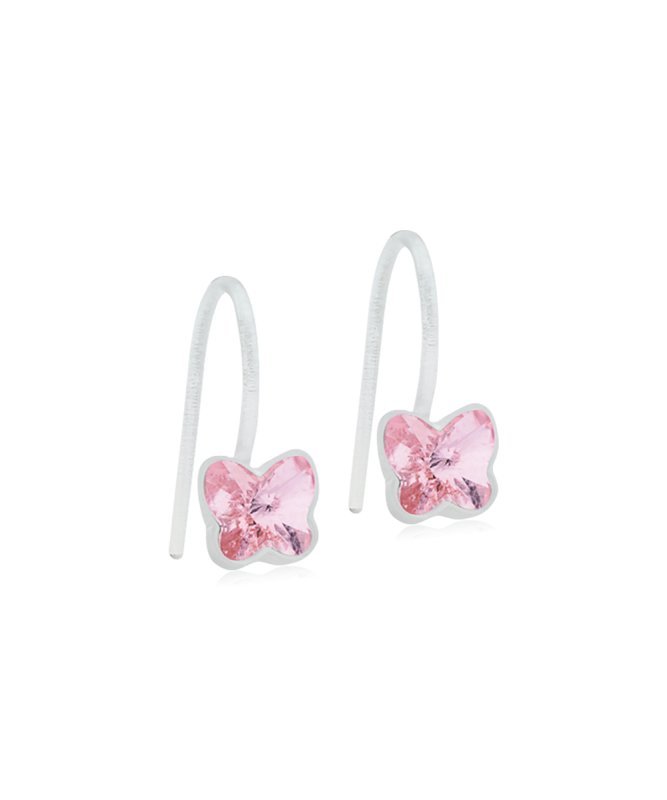 Oorbellen Blomdahl medical plastic hanger vlindertjes licht roze (incl. achterkantjes)