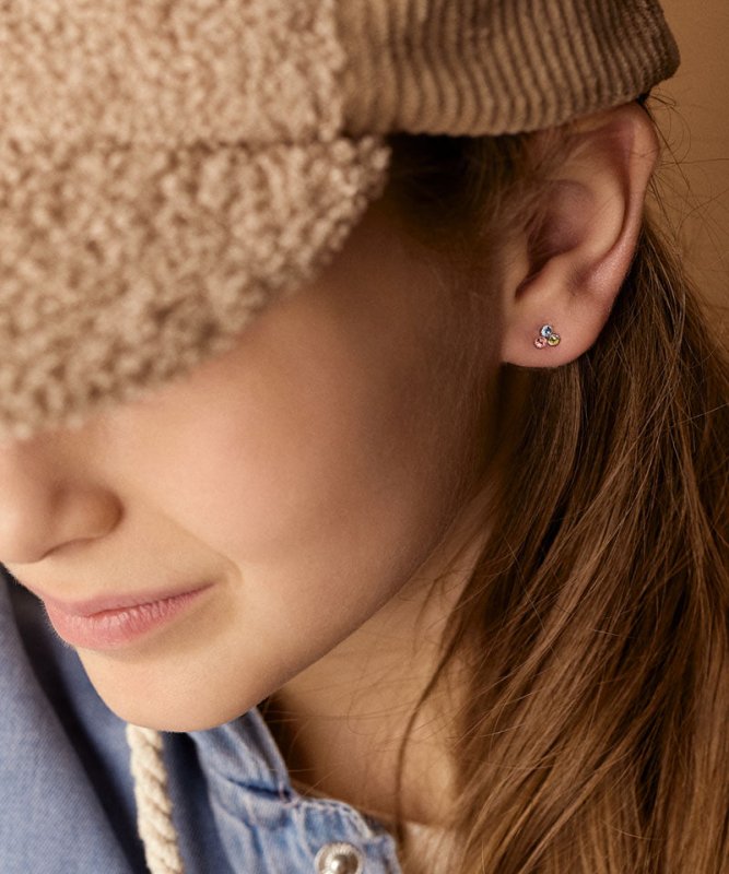 Oorbellen Blomdahl medical plastic klavertje - light fantasy - Staartjes en Strikjes