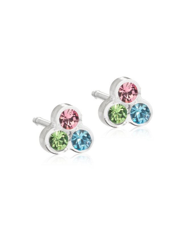 Oorbellen Blomdahl medical plastic klavertje light fantasy (incl. achterkantjes)
