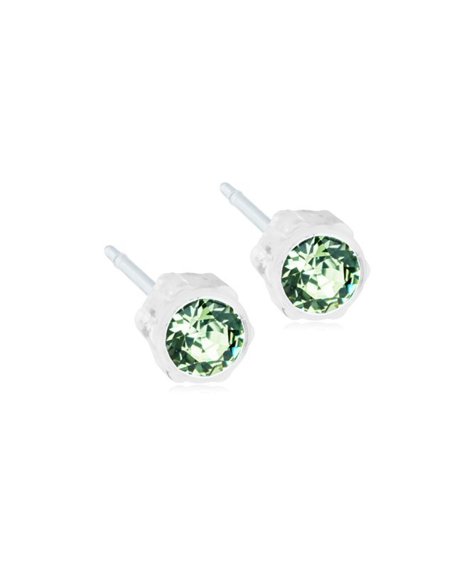 Oorbellen Blomdahl medical plastic knopje groen (incl. achterkantjes)