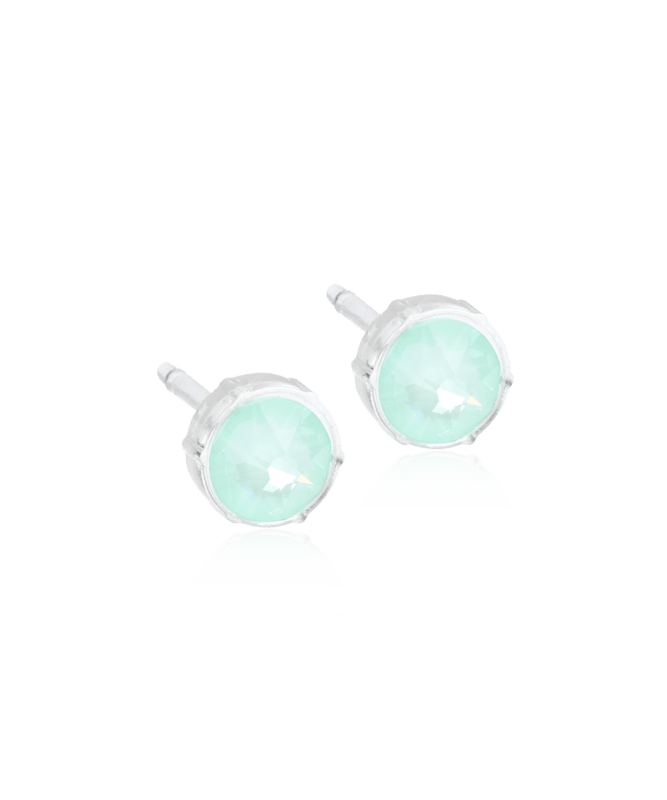 Oorbellen Blomdahl medical plastic knopje soft mint 6 mm.