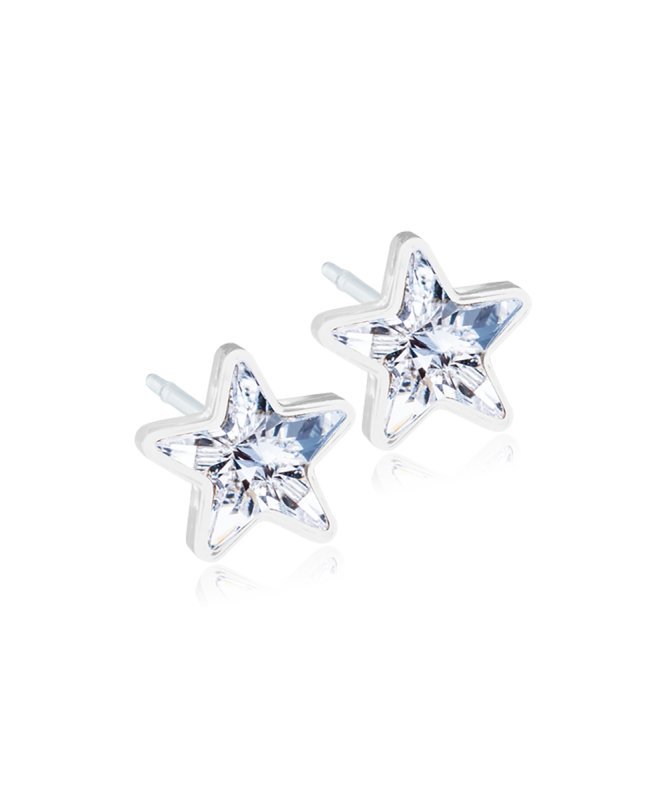 Oorbellen Blomdahl medical plastic sterretjes crystal (incl. achterkantjes)
