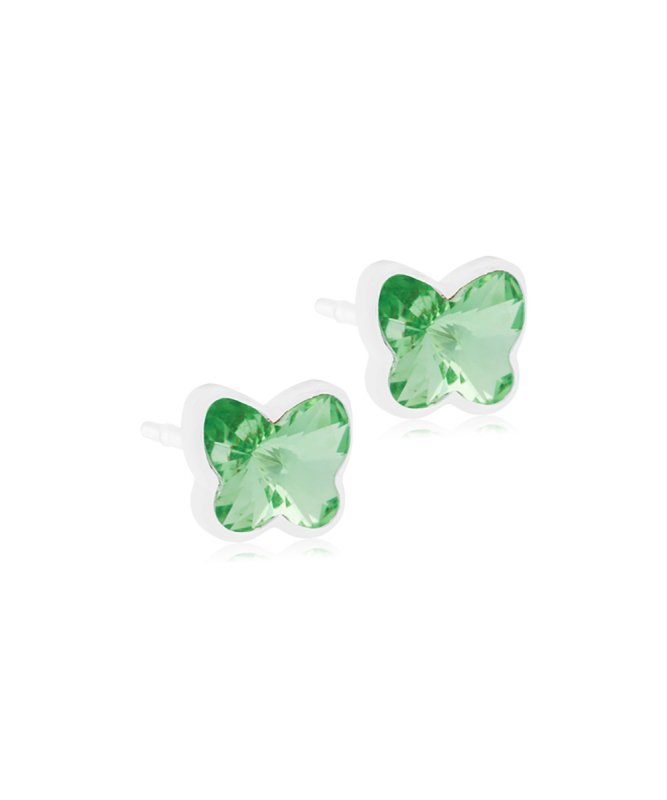 Oorbellen Blomdahl medical plastic vlindertje groen (incl. achterkantjes) * - Staartjes en Strikjes